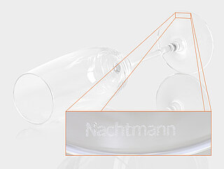 Bicchieri per champagne con incisione laser del marchio “Nachtmann”